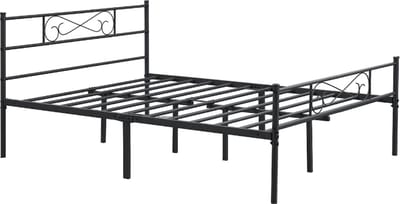Happyment Luxe Bedframe Metaal - 2 persoons twijfelaar - 140 x 200cm - Incl. lattenbodem - Zwart