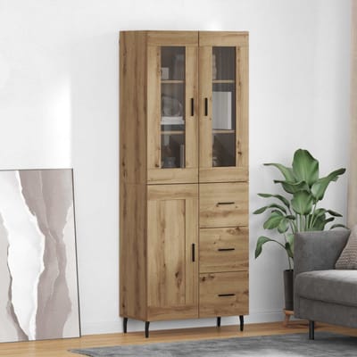 vidaXL - Highboard - 2 - st - Artisan - Eiken - 69,5 - x - 34 - x - 180 - cm - Bewerkt - hout