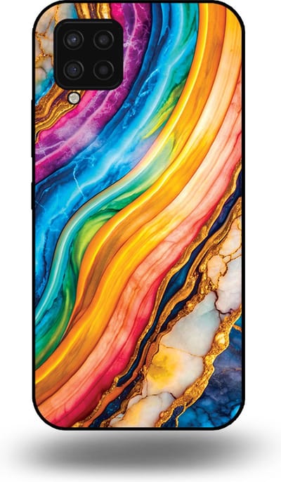 Smartphonica Telefoonhoesje Geschikt voor Samsung Galaxy A42 5G met Regenboog Goud Marmer Opdruk - TPU Backcover Case Rainbow Gold Marble Design geschikt voor Samsung Galaxy A42 5G