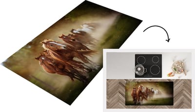 Keukenloper - Loper keuken - Paarden - Licht - Natuur - 120x60 cm - Keukenloper vinyl
