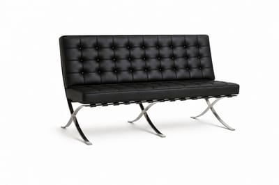 Oslo Chair - Zwart - Leer - Fauteuil - Stoel - Loungestoel - 2-zits - Zetel - Relaxfauteuil