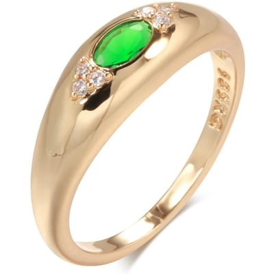 Nieuwe Smaragd Ovaal Geslepen Natuurlijke Zirkonia Ring Voor Dames Roségoud Kleur Mode Hoge Kwaliteit Dagelijkse Fijne Bruiloft Sieraden 9 beige