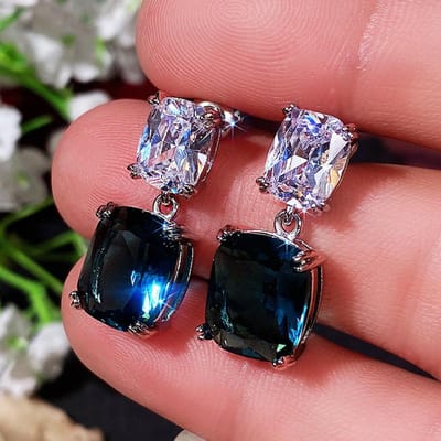 Sterling Zirkonia Hangende Oorbellen Briljante Dames Accessoires Luxe Mode Bruiloft Feest Sieraden brown