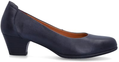 No Stress - Dames - Donkerblauwe leren pumps - Maat 38
