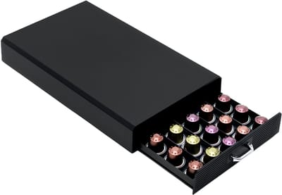 Intirilife Opberglade voor 50 koffiecapsules geschikt voor Nespresso-capsules Koffiecapsulehouder