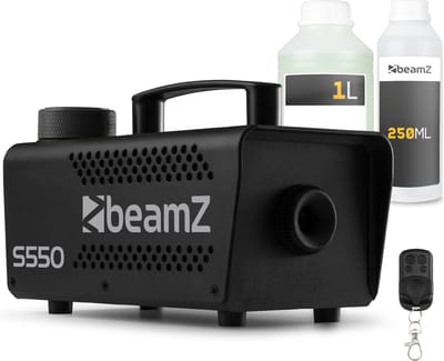 BeamZ S550 rookmachine set met reinigings- en rookvloeistof - Inclusief afstandsbediening - 550W