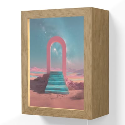 Wandlamp 15x20 cm - Oplaadbaar - Trap - Boog - Sterrenhemel - Wandlampen binnen woonkamer - Slaapkamer lamp met kabel - Decoratieve nachtlamp - Vloerlamp snoer