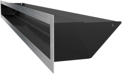 Ventilatierooster - Warmeluchtrooster - Schoorsteenventilatie - Oververhittingsbestendig - 9 x 100 cm - Zwart