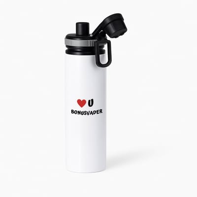 Hacebo® - love u bonusvader waterfles met draaidop grijs - Papa - de liefste bonusvader - vader cadeautjes - vaderdag - verjaardag - geschenk - kado - water fles - 850ML