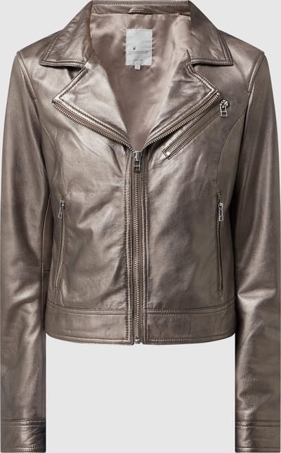 goosecraft megan glam biker sheep metallic silver - maat M