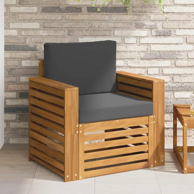 vidaXL - Buiten - bank - set - Massief - Acacia - Hout - en - Polyester
