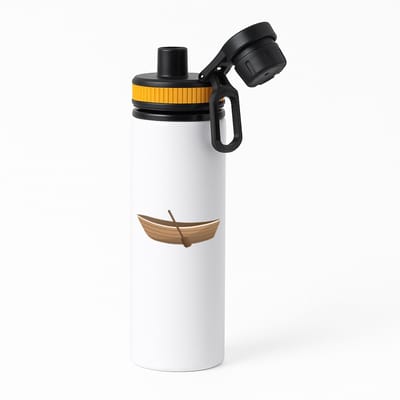 Hacebo® - Roeiboot waterfles met draaidop oranje - Boten - Schippers - sloep - roeien - varen - water fles - 850ML