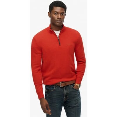 Superdry Wollen Mix Trui Met Halve Rits Orange Grootte: S