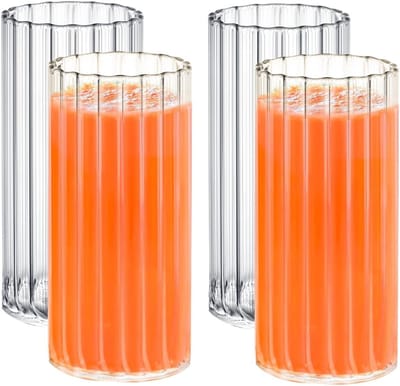 Wilmax Gegroefd Glas 300 ml 6-delige Set WL-888625/A6
