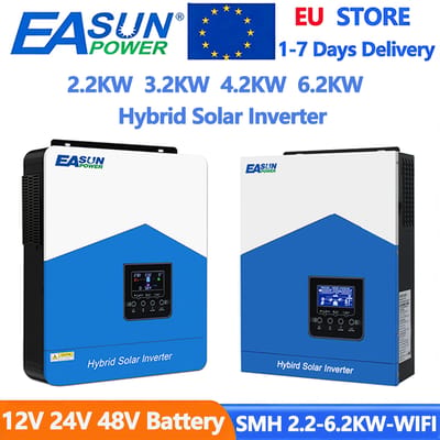 EASUN POWER 2.2KW 3.2KW 4.2KW 6.2KW Hybride Solar Inverter 12V 24V 48V 220V Zuivere Sinus 80A 120A MPPT Lader Off Grid Inverter Met WIFI