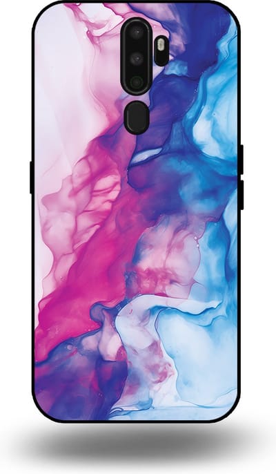 Smartphonica Telefoonhoesje Geschikt voor OPPO A9 2020 met Roze Blauw Marmer Opdruk - TPU Backcover Case Rose Blue Marble Design geschikt voor OPPO A9 (2020)