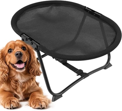 Verhoogd Hondenbed - Campingbed Hangmat - Buiten Reizen - Verstelbaar Seizoensgebruik - 57 x 41 x 26 cm - Grijs