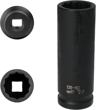 Impact dop 19 mm 1/2 inch 12-zijdig van chroom-molybdeen staal voor zware klussen en precisiewerk