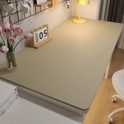 Bureauonderlegger Leer - Bureau mat Desk pad - Bureau beschermen - Antislip oppervlak - 60 x 140 cm - Kaki