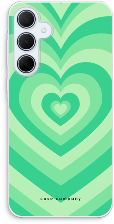 Case Company® - Hoesje geschikt voor Samsung Galaxy A35 hoesje - Hart Groen - Soft Cover Telefoonhoesje - Bescherming aan alle Kanten en Schermrand