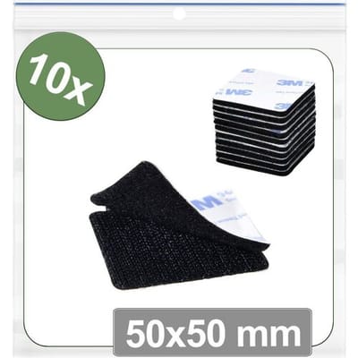Quadrios 25CA656 Klittenband punten Om vast te plakken Haak- en lusdeel (l x b) 50 mm x 50 mm Zwart 10 stuk(s)