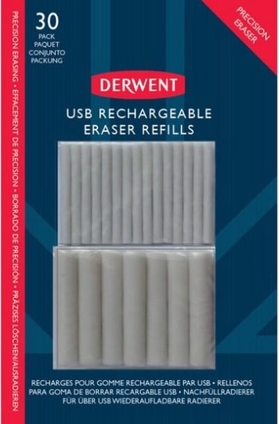Derwent USB Oplaadbare Elektrische Gum Navulling 30 stuks