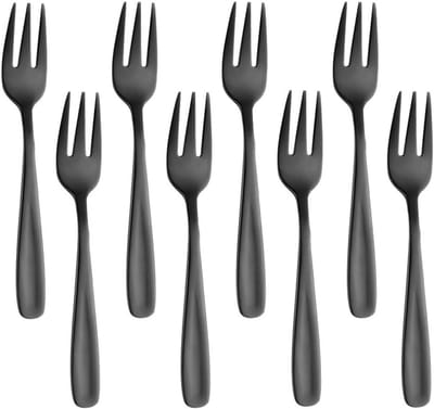 Set van 8 Kleine Dessertvorken van RVS - Ideaal voor Taart, Fruit en Salades - 5,3 inch Lang