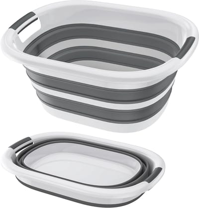 NAIZY Wasmand, opvouwbaar, 40 liter, wasverzamelaar, wasbak van kunststof met 2 handgrepen, draagbaar, inklapbaar, ruimtebesparend, bewaardoos voor kleding, speelgoed en camping