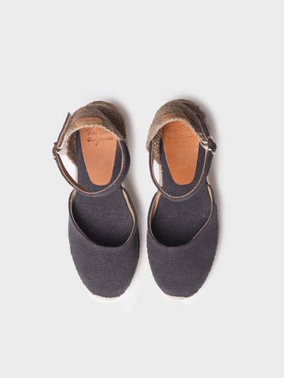 Espadrille met sleehak voor dames van linnen en katoen | PIPER-GY