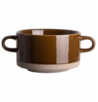 Gusta - Soepkom WOODSTOCK - Bruin - 450 ml - Aardewerk - 6,5 centimeter