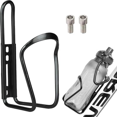 Flessenhouder voor fiets - aluminium bidonhouder voor racefiets en MTB - extra stevig (zwart)