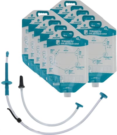 Antahi Trusti Tuber Colostrum Bag - 10 biestzakken - Inclusief Mondstuk, Buisje en Speen - Set 10 x 4 L