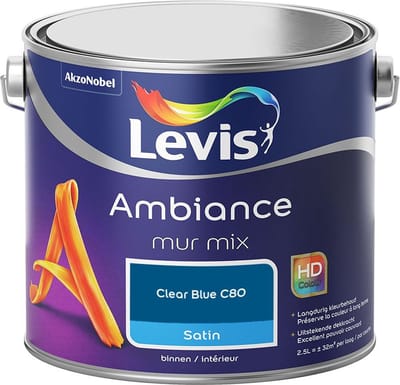 Levis - Ambiance Mur Satin Mix - Clear Blue C80 - Mengverf - 2,5 L