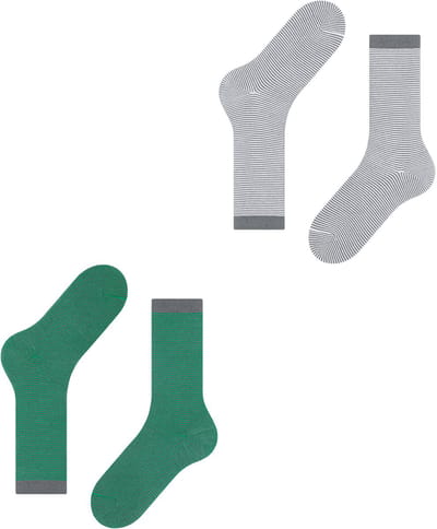 Esprit Allover Stripe 2-Pack gedessineerd katoen multipack sokken heren veelkleurig - maat 39-42