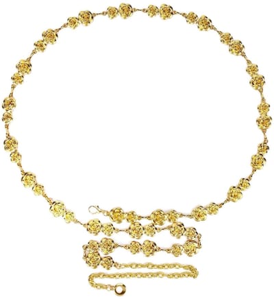 Dailygoody - Plus Size Kettingriem - Verstelbare Tailleketting - Extra Lange Dikke Riem - Roze - Metalen Buik Ketting - Geschikt voor Dames - 153 cm