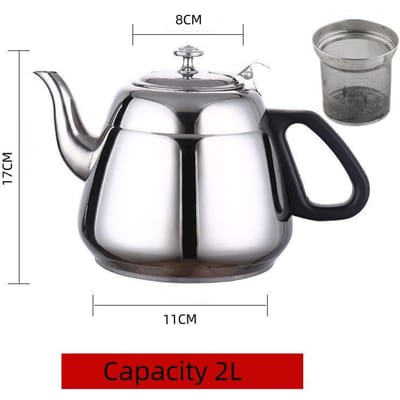 Bouilloire à thé en acier inoxydable 1,2 L/1,5 L/2 L - Pour cuisinière à gaz, induction, camping, maison
