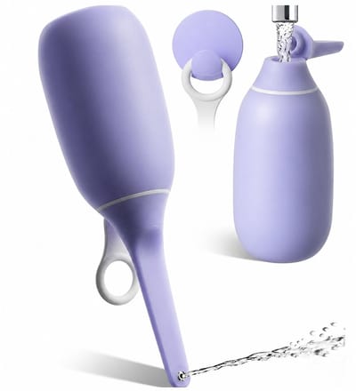 MYLS Peri Bottle 400 ml – Draagbaar Bidet / Bidet Handdouche – Postpartum, Zwangerschap & Reizen – Inclusief Reiszakje – PAARS