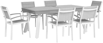 PERETA - Tuinset voor 6 - Lichtgrijs - Polyester