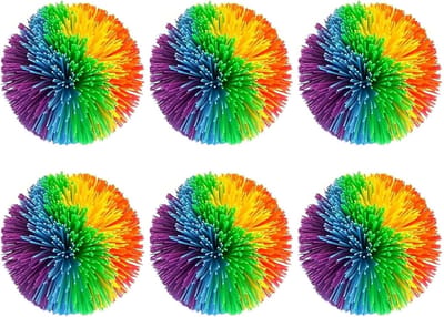 longziming - Stressbal - Knijpspeelgoed - Sensorische ballen - Regenboog ballen - 100% veilig siliconen, latexvrij - Elastisch en blijvend vormvast - Zes felle regenboogkleuren - Verlicht stress en bevordert focus