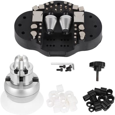 Dailygoods- Bankschroef 360° Rotatie - Kogelschroefgraveergereedschap - Metaal/Kunststof - Accessoires 32 stuks - Sieradengereedschap - Geschikt voor graveren - Graveertafel