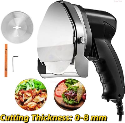 Kebab Mes - Doner Mes Elektrisch - Kebab Snijder 0-8mm - 80W - 2 messen - Zwart - Onderweg online