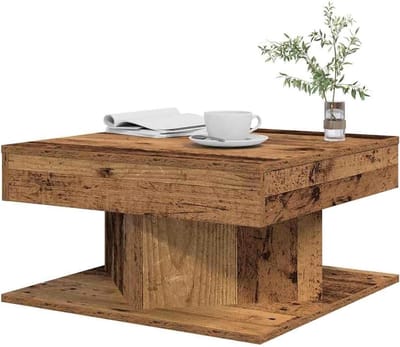 Salontafel Woonkamer - Bijzettafel Houtlook - Dranken Plaatsen - Eenvoudig Onderhoud - 55 x 55 x 30 cm - Bruin