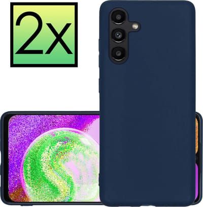 Hoesje - 2 Stuks - Geschikt voor Samsung Galaxy A04s - Sterk & Shockproof - Case Siliconen - Back Cover - Telefoon Hoes - Donkerblauw