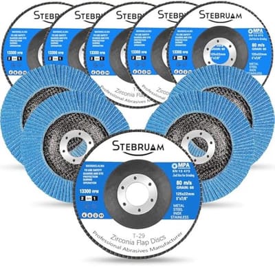 125 mm Lamellenslijpschijven - 10 Stuks, Schuurschijven voor Accu Haakse Slijper, Korrel 40/60/80/120