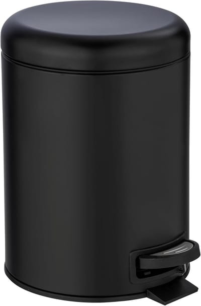 Moderne Zwarte Pedaalemmer –21 x 24 x 28 cm | Ideale Cosmetische Afvalemmer 5L voor Badkamer & Werkplek