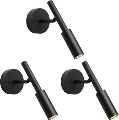 Set van 3 Wandlamp LED 5W Modern Nachtlampje voor Slaapkamer Wandlampen Dimbaar Woonkamer Zwart