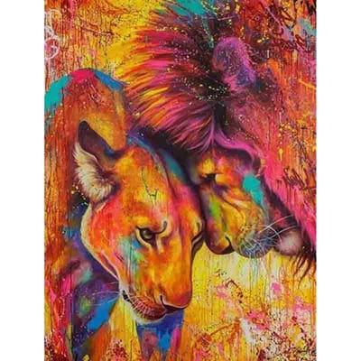 Diamant schilderij kruissteek 5D diamant schilderij volledige diamant borduurwerk ambachten dieren vechten 20X30CM black