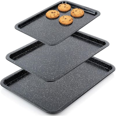 Bakplaat Graniet 38x26,5 / 43x29 / 46,5x32,5 cm 3 stuks - voor Bakken - voor De Oven