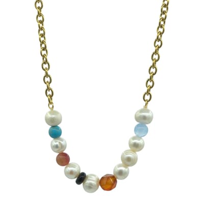 Choker ketting met parel centerpiece - Echte zoetwaterparels - Verstelbaar 39-45cm