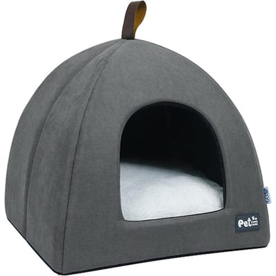 Opvouwbaar kattenbed, ademend kattenhuis, binnenhuisdierentent, hondenbed met mat (Blauw, maat L) S